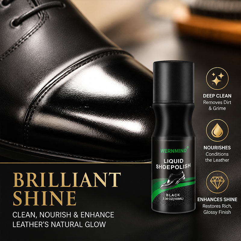 Sneaker Care Tips - Black Liquid Shoe Polish with Sponge