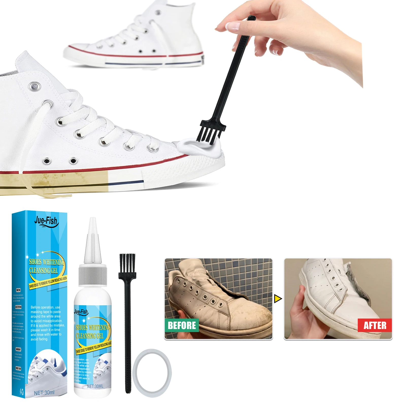 Sneaker Care Cleaning Kit - White Shoes Cleaning Gel Stain Dirt